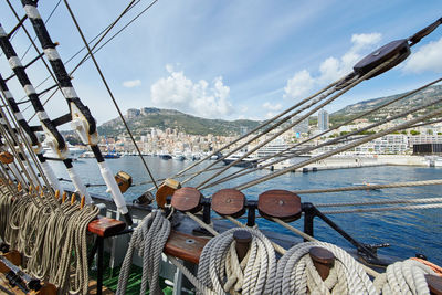 Low angle view of ship