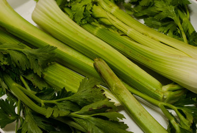 High angle view of vegetables for sale in market