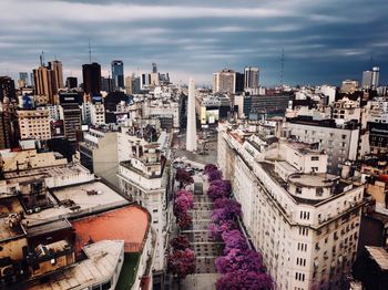 High angle view of cityscape