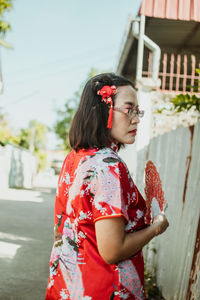 Young woman looking away