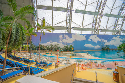 Scenic view of swimming pool against sky