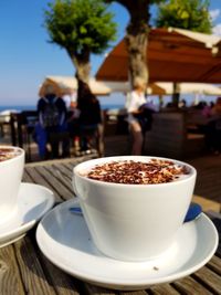 Close-up of coffee on table