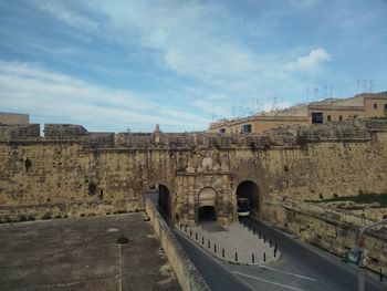 Road against sky in city