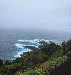 High angle view of sea against sky