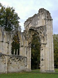 Low angle view of old ruins