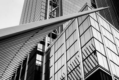 Low angle view of modern building against clear sky