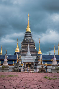 Temple against building