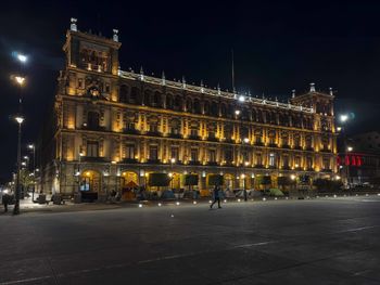 Illuminated city at night