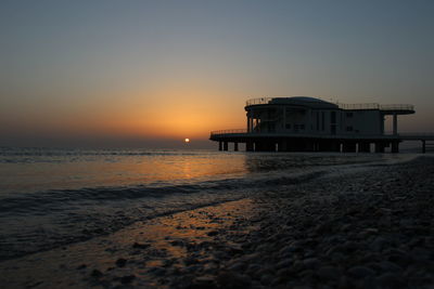 The sunrise over the sea at the senigallia roundabout is always beautiful to see