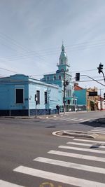 Road along buildings