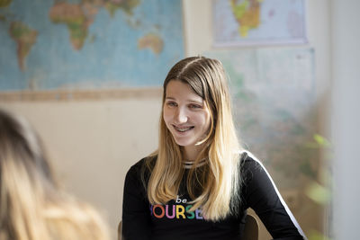 Teenage girl in classroom