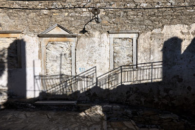 Graffiti on wall of old building