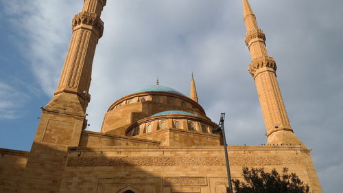 Low angle view of traditional building against sky