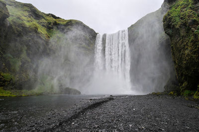 Scenic view of waterfall