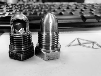 Close-up of objects on table