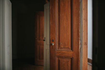 Close-up of closed door of building