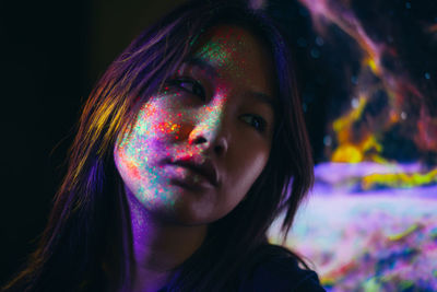 Close-up portrait of a young woman