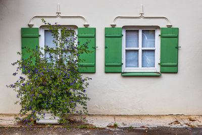 Closed door of building