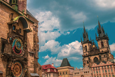 Low angle view of buildings against sky