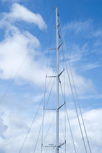 Low angle view of sailboat against sky