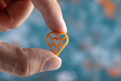 Close-up of person holding heart