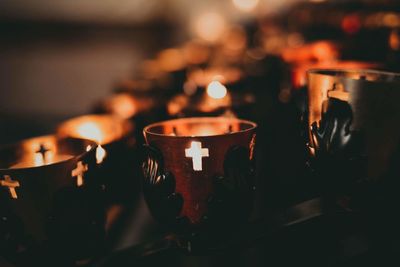 Close-up of tea light