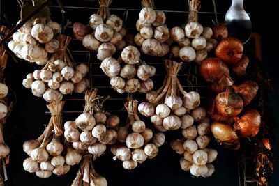 Close-up of pumpkins for sale at market stall