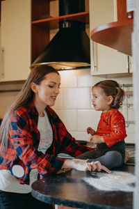 Happy mother and daughter