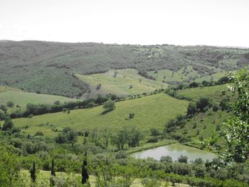 Scenic view of landscape against clear sky