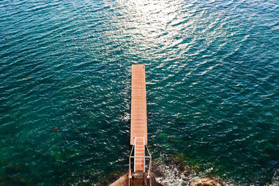 High angle view of rippled sea water