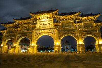 View of illuminated building at night