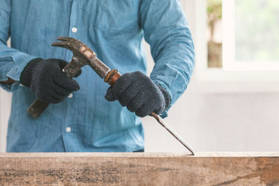 Low angle view of man working