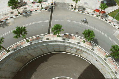 High angle view of road in city