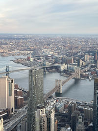 High angle view of cityscape against sky