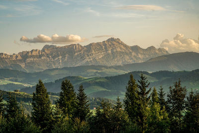 Scenic view of mountains against sky