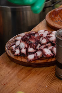 Close-up of cake on table