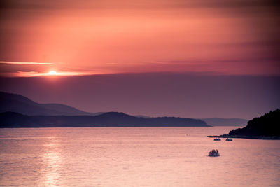 Scenic view of sea during sunset