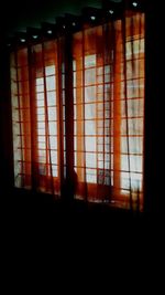 View of window in dark room