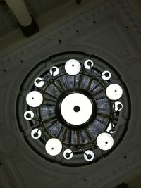 Low angle view of illuminated ceiling