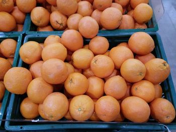 High angle view of fruits for sale at market stall