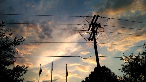 Low angle view of electricity pylon