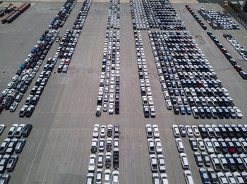 High angle view of office building