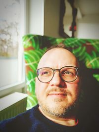 Portrait of young man wearing eyeglasses