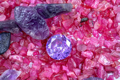 Full frame shot of pink petals on rock