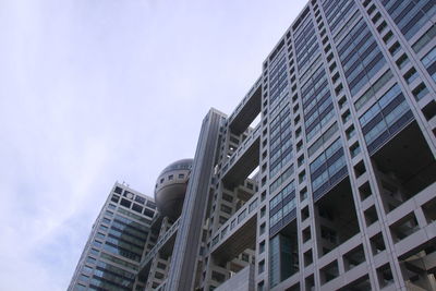 Low angle view of modern building against clear sky