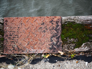 Close-up high angle view of stone