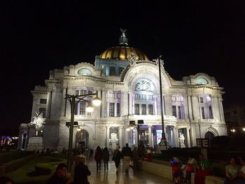 Low angle view of building at night