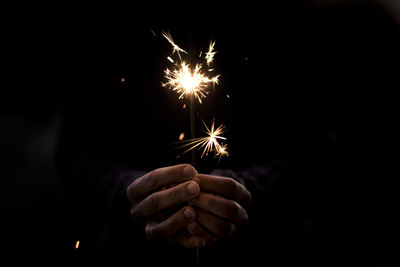 Firework display at night