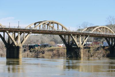 Bridge over river against clear sky