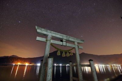 Night sea and torii